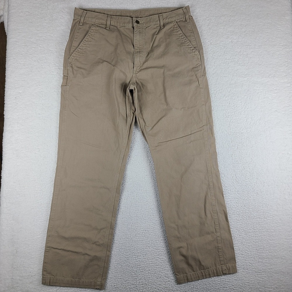 Carhartt Pants Mens 40x34 Beige Tan Relaxed Straight Leg Chino Khakis‎